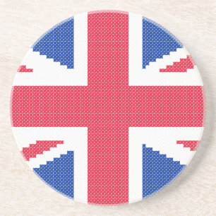 Original cross-stitch design Union Jack Coaster