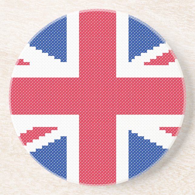 Original cross-stitch design Union Jack Coaster (Front)