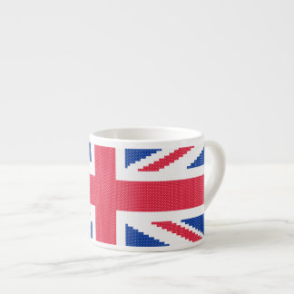 Original cross-stitch design Union Jack Espresso Cup
