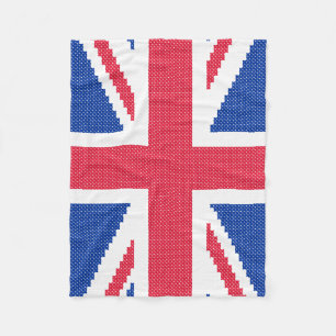 Original cross-stitch design Union Jack Fleece Blanket