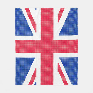 Original cross-stitch design Union Jack Fleece Blanket