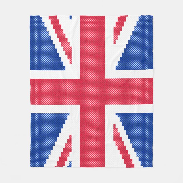 Original cross-stitch design Union Jack Fleece Blanket (Front)