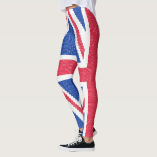 Original cross-stitch design Union Jack Leggings