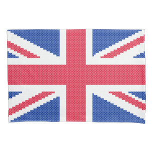 Original cross-stitch design Union Jack Pillowcase