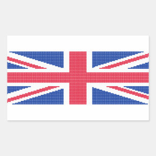 Original cross-stitch design Union Jack Rectangular Sticker