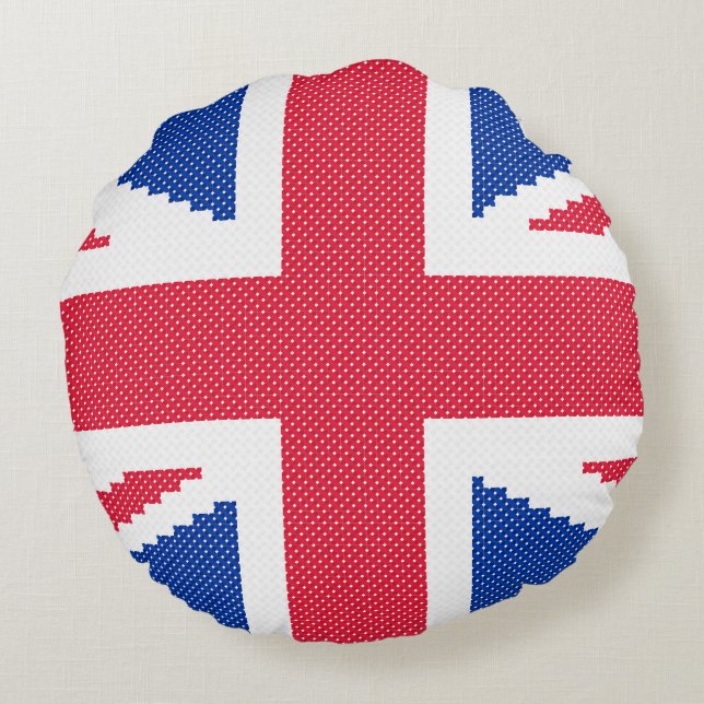 Original cross-stitch design Union Jack Round Cushion (Back)