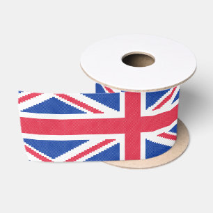 Original cross-stitch design Union Jack Satin Ribbon