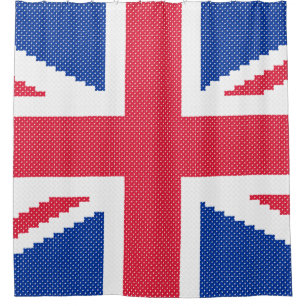 Original cross-stitch design Union Jack Shower Curtain