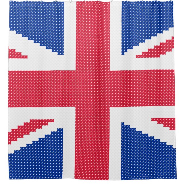 Original cross-stitch design Union Jack Shower Curtain (Front)