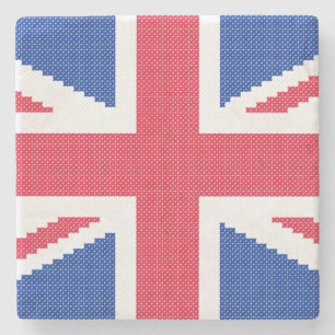 Original cross-stitch design Union Jack Stone Coaster