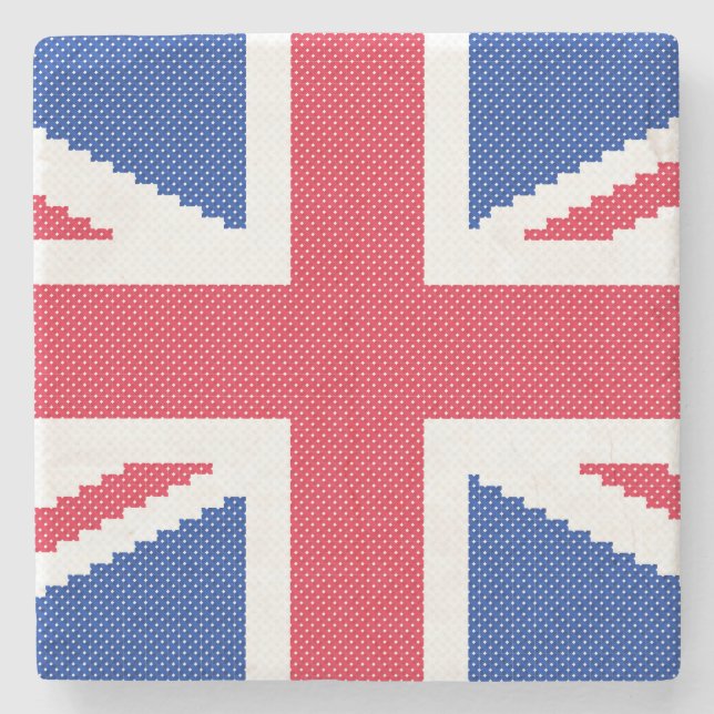 Original cross-stitch design Union Jack Stone Coaster (Front)