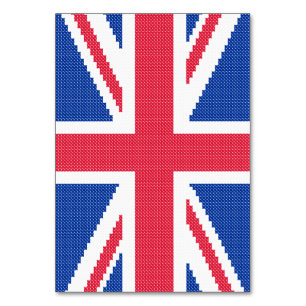 Original cross-stitch design Union Jack Table Number