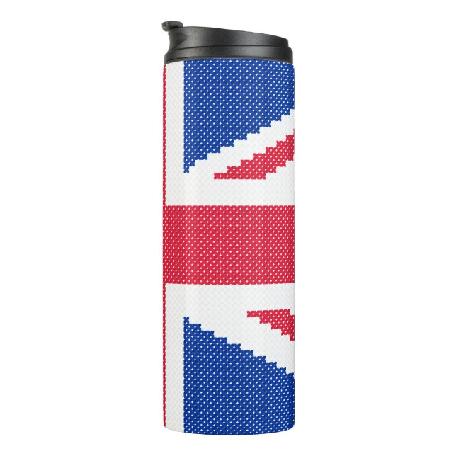 Original cross-stitch design Union Jack Thermal Tumbler (Rotated Right)