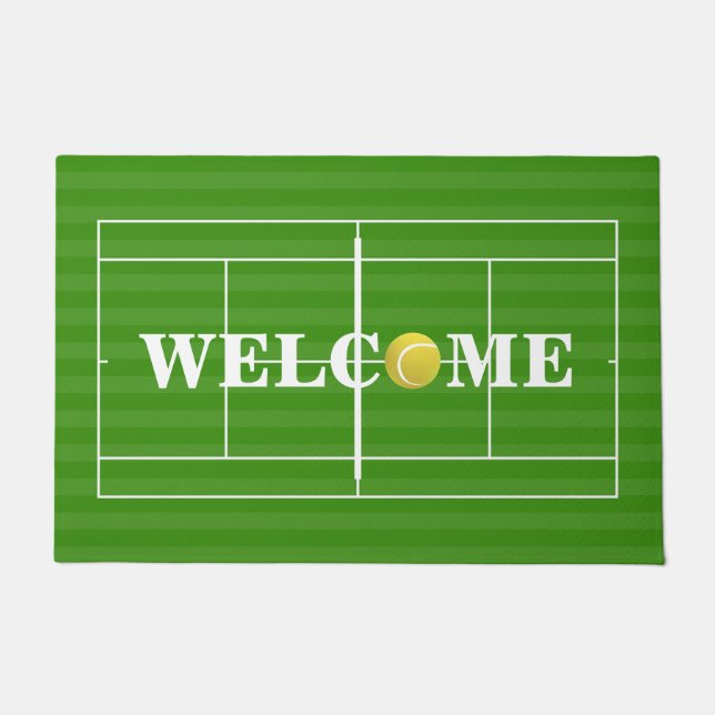 Original CUSTOMISABLE WELCOME Sport Tennis Ball Doormat (Front)