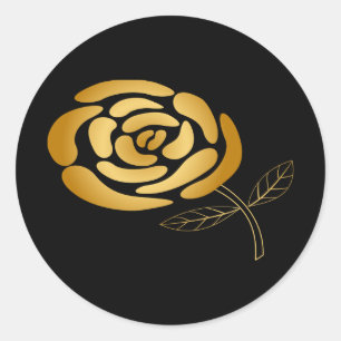Original cute Golden rose for Celebration Classic Round Sticker