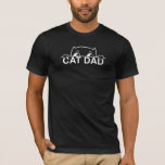 Original Cute Simple Design Black Peeking Cat Dad T-Shirt<br><div class="desc">Show your love for cats by wearing this original cute cool simple design illustration of a black cat hiding and peeking out above the text cat dad! Also makes a fun gift for any cat lover! Makes also a great couples shirt with the same design Cat Mum shirt for her...</div>