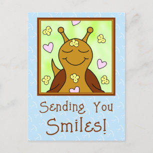 (Original) Cute Snail Sending Smiles   Postcard