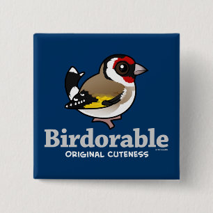 Original Cuteness European Goldfinch 15 Cm Square Badge