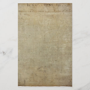 Original Declaration of Independence Stationery