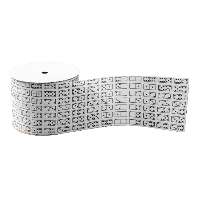 Original design black and white Domino symbols Grosgrain Ribbon (Spool)