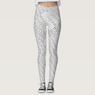 Original design black and white Domino symbols Leggings