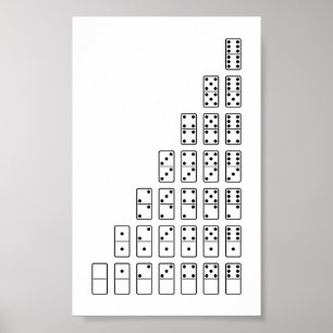 Original design black and white Domino symbols Poster