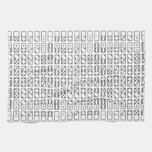 Original design black and white Domino symbols Tea Towel