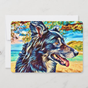 Original Design Border Collie Scenic Landscape Thank You Card