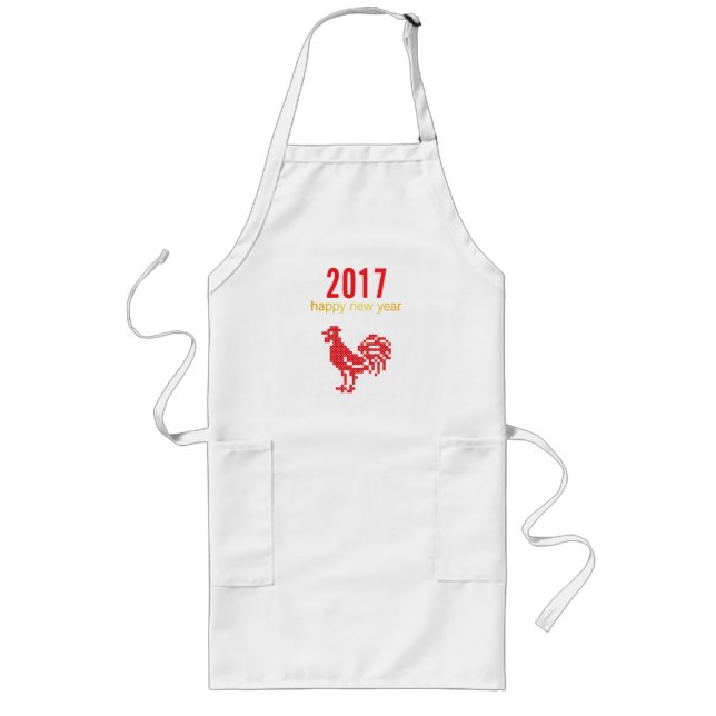 Original design Chinese 2017 Year of the Rooster Long Apron (Front)