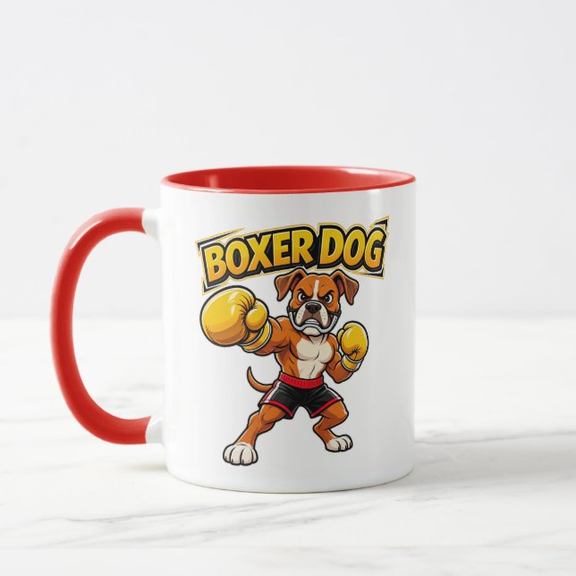 Original Design Funny Boxing Boxer Dog  Mug (Left)