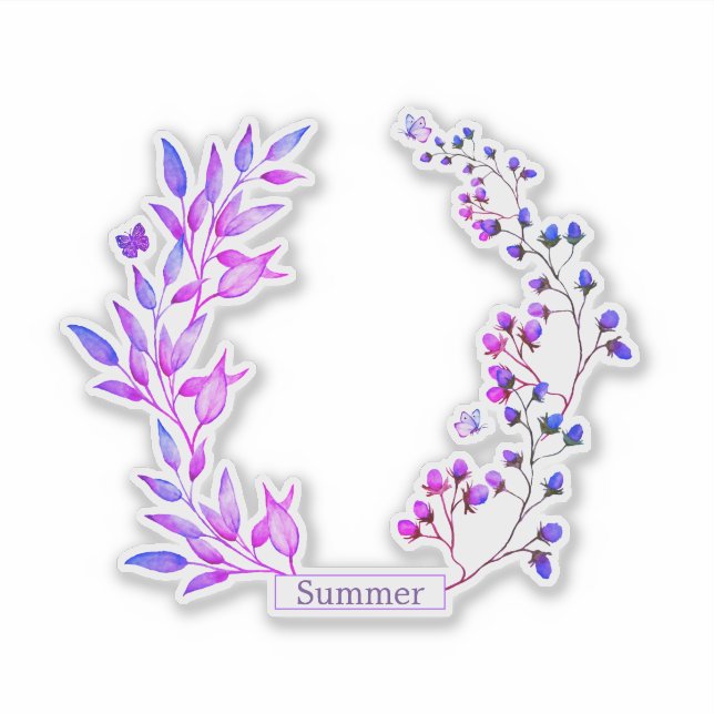 Original design of purple flowers and branches (Front)