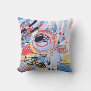 Original Digital Abstract Painting, Contemporary  Cushion