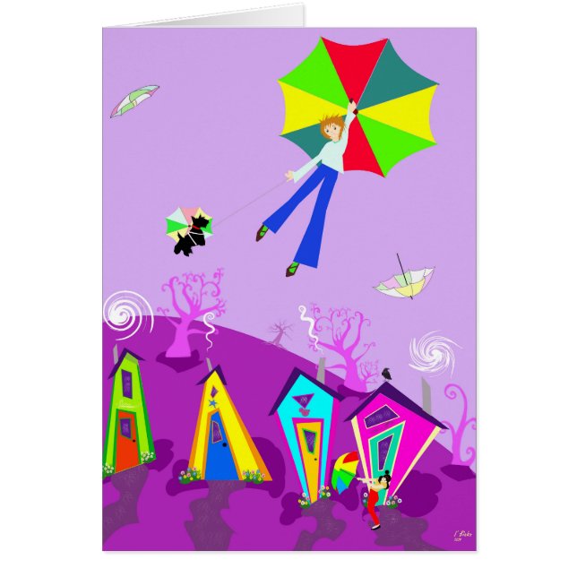 Original Digital Art Card, "In the Wind" (Front)