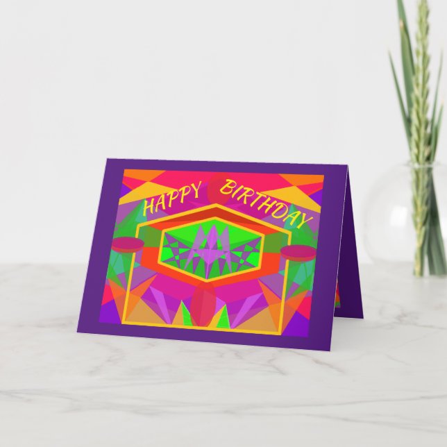 Original Digital Blazing Art Birthday Card (Front)