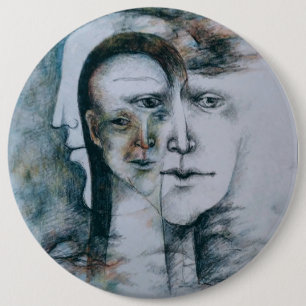 Original digital fine art surrealism 6 cm round badge