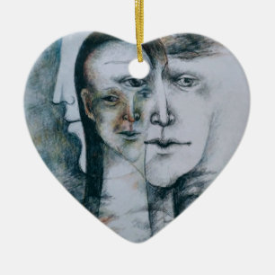 Original digital fine art surrealism  ceramic tree decoration