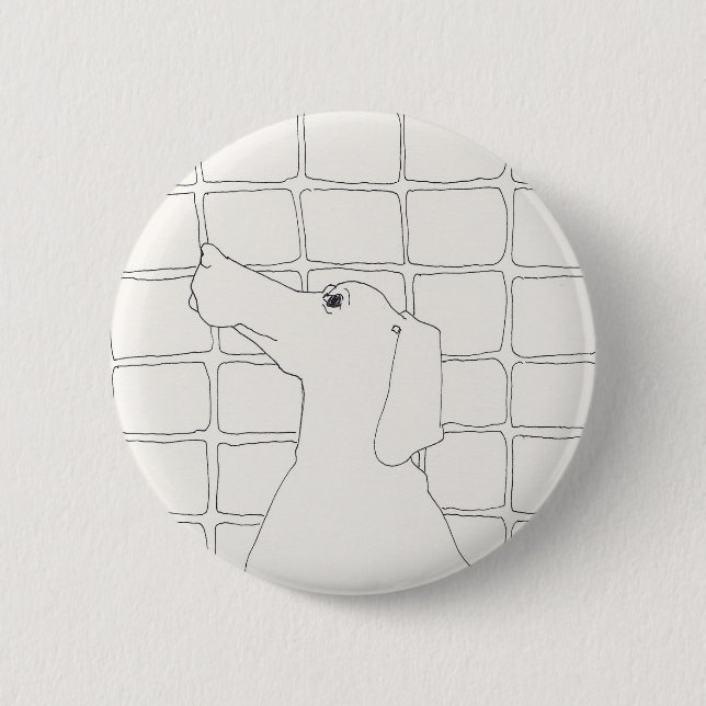 Original Dog Drawing Chinese Dog Year 2018 Button (Front)