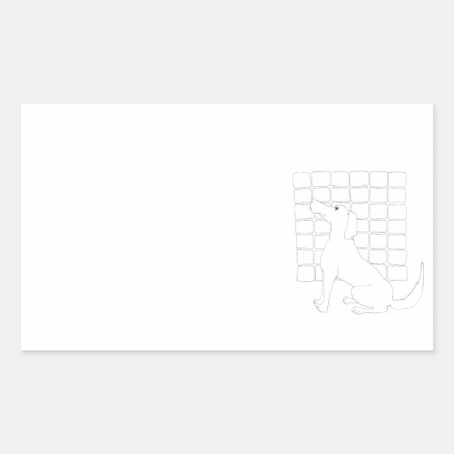 Original Dog Drawing Chinese Dog Year 2018 Stick 2 Rectangular Sticker (Front)