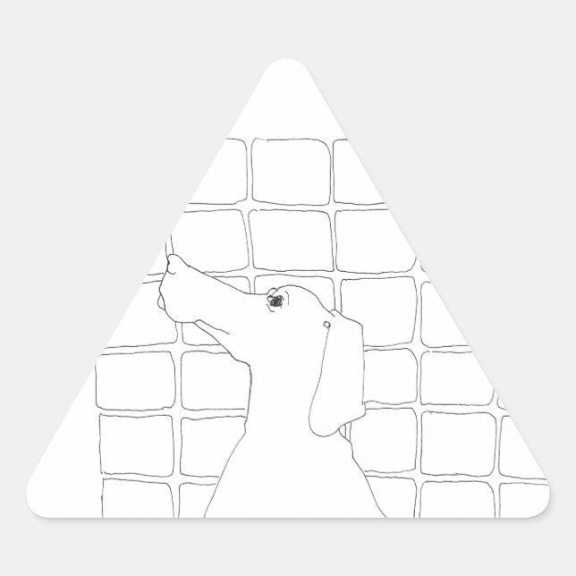 Original Dog Drawing Chinese Dog Year 2018 Stick 3 Triangle Sticker (Front)