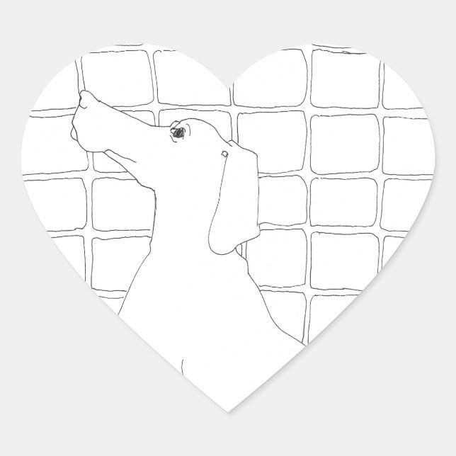 Original Dog Drawing Chinese Dog Year 2018 Stick 6 Heart Sticker (Front)