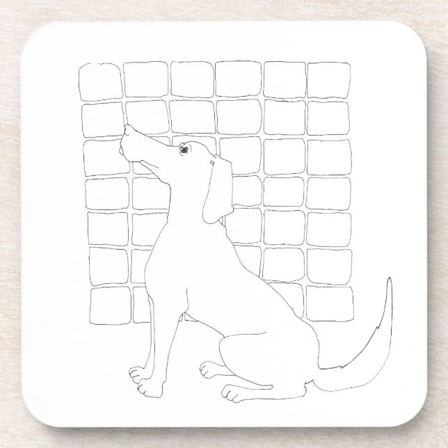Original Dog Drawing Chinese Dog Year Birthday GC Coaster (Front)