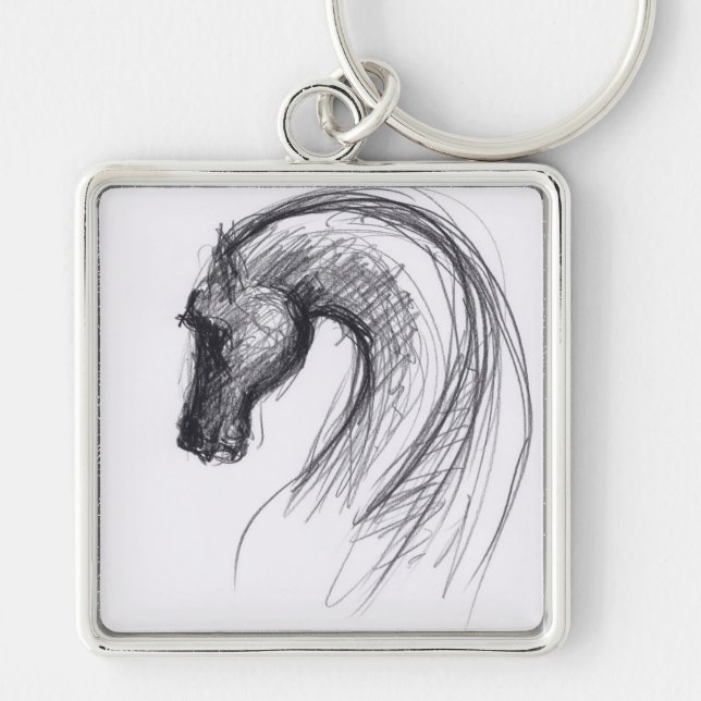 Original Drawing 1 Horse Year Zodiac Keychain (Front)