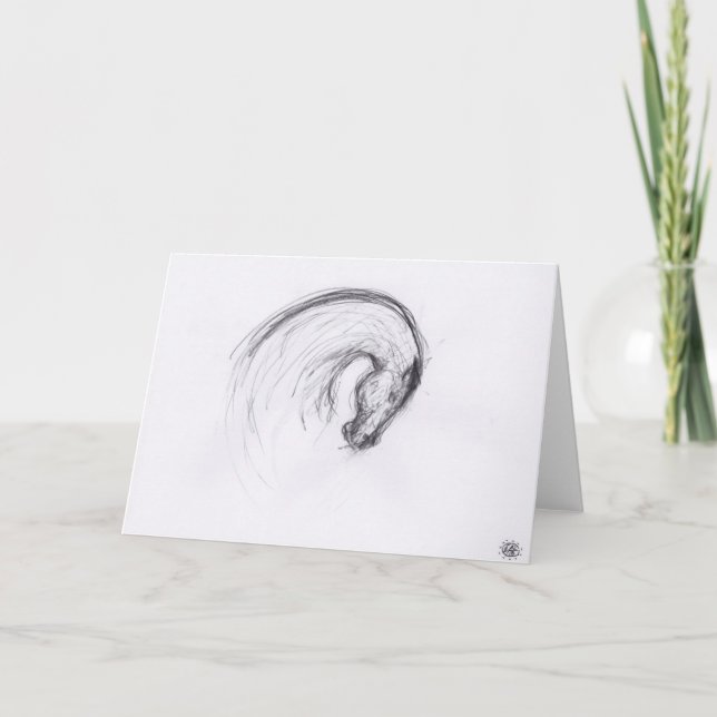 Original Drawing 2 Horse Year Zodiac Greeting Card (Front)