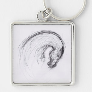 Original Drawing 2 Horse Year Zodiac Keychain