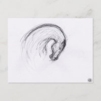 Original Drawing 2 Horse Year Zodiac Postcard
