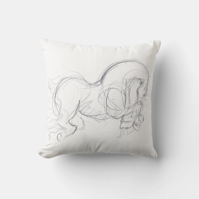 Original Drawing 3 Horse Year Zodiac Birthday P Cushion (Front)