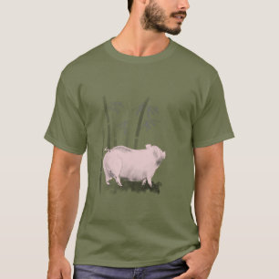 Original Drawing Pig and Bamboos man Tee