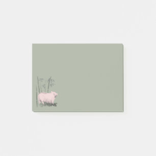 Original Drawing Pig and Bamboos Post-it Notes