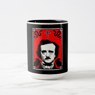 Original Edgar Allan Poe Birthday October 7 Two-Tone Coffee Mug