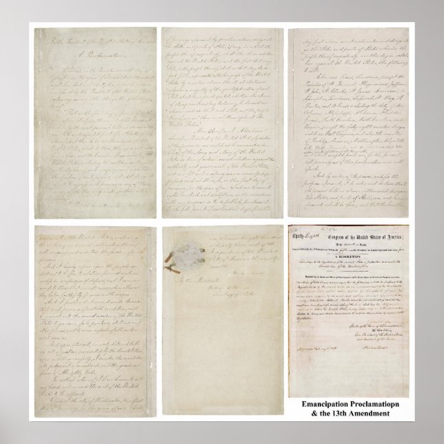 ORIGINAL Emancipation Proclamation 13th Amendment Poster (Front)
